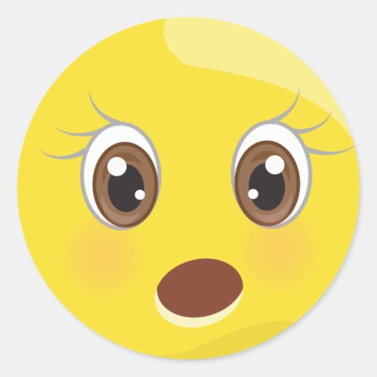 Verraste Emoji Gezicht Stickers (Voorkant)