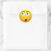 Verraste gele emoji ronde sticker (Tas)