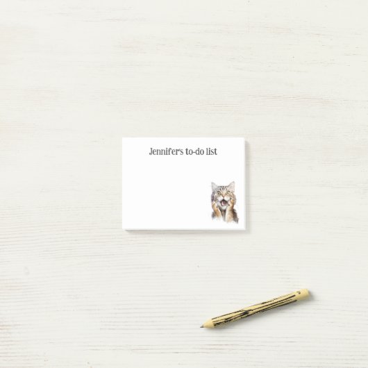 Verraste kat grijze brindle kat GEPERSONALISEERD Post-it® Notes (Op bureau)