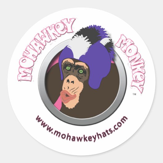 Verraste Mohawkey Monkey sticker (Voorkant)