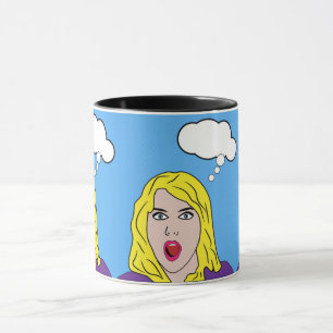 Verraste Pop Art Retro Vrouw Mok