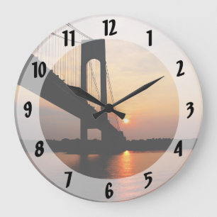 Verrazano-brug bij zonsopgang grote klok