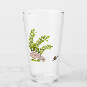 Verre С ozy champignon forestier et design mignon escarg