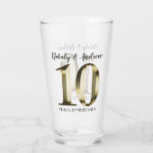 Verre 10e anniversaire Mariage d'or métallique (Dos)