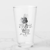 Verre 11e anniversaire Mariage Rose en acier (Devant)