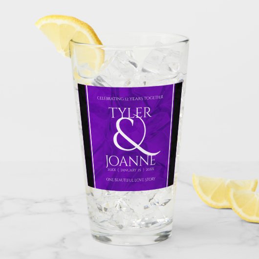 Verre 12ème anniversaire de la Mariage de soie (Devant glace)