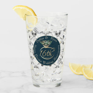 Verre 16e anniversaire de Mariage Roses de péridot sur N