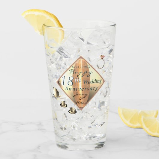 Verre 18e anniversaire de Mariage Porcelain oeil de chat (Devant glace)