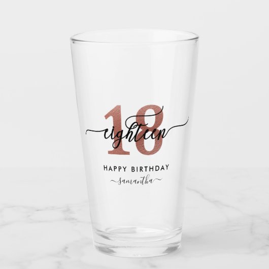 Verre 18e anniversaire Rose Gold (Devant)