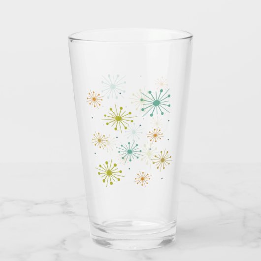 Verre 1950s Atomic Fireworks Starbursts Mid Century (Dos)