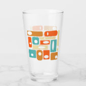 Verre 1950s Style Turquoise Orange Geometric Mid Century (Dos)
