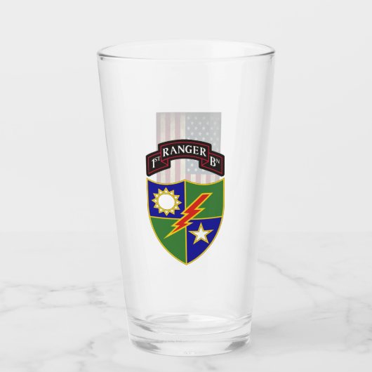 Verre 1er Bataillon - 75e Régiment de Rangers - Drapeau  (Devant)