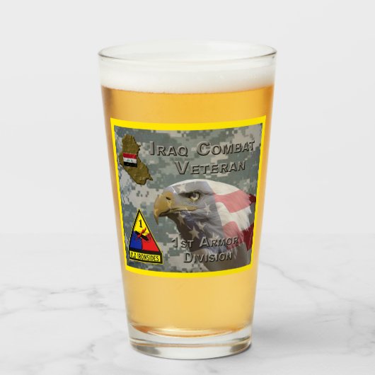 Verre 1re Division blindée Irak Vétéran de combat (Devant (rempli))