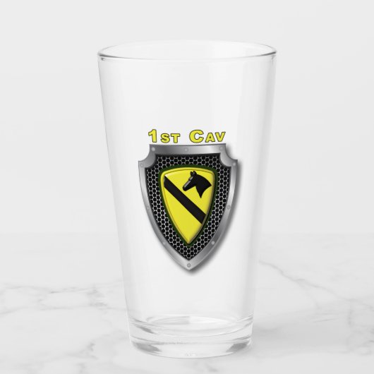 Verre 1re division de cavalerie Le Patch sur Bouclier am (Devant)
