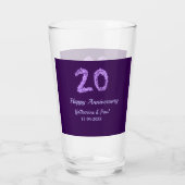 Verre 20e heureux anniversaire ajouter nom du couple dat (Dos)