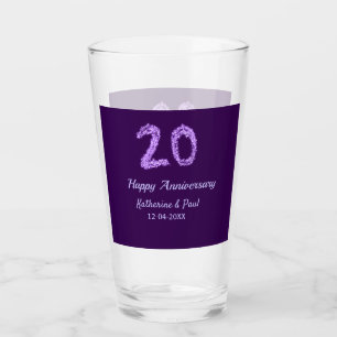 Verre 20e heureux anniversaire ajouter nom du couple dat