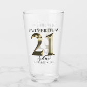 Verre 21e anniversaire d'or métallique (Dos)