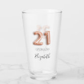 Verre 21e anniversaire rose or nom (Dos)