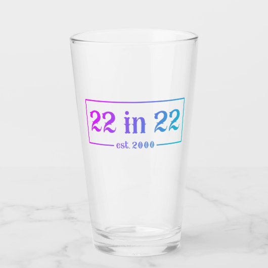 Verre 22e anniversaire 22 EN 22 est 2000 Dégradé (Devant)