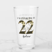 Verre 22e anniversaire d'or métallique (Dos)
