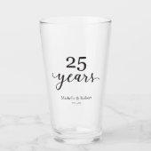 Verre 25 Anniversaire mariage Argent Élégant (Devant)