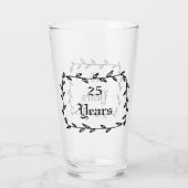 Verre 25e anniversaire avec des Feuilles (Dos)