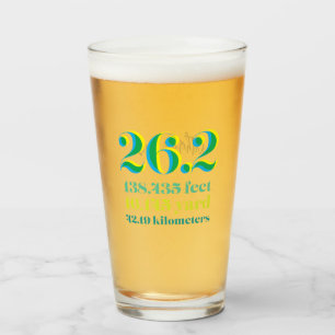 Verre 26.2 Distance de course du marathon verte