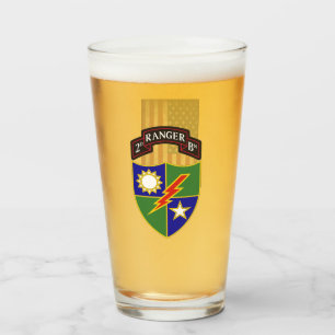 Verre 2e Bataillon - 75e Régiment de Rangers - Drapeau a