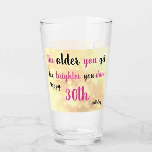 Verre 30e anniversaire nom d'ajout personnalisé (Devant)