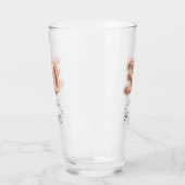 Verre 30e anniversaire rose nom confetti en or (Gauche)