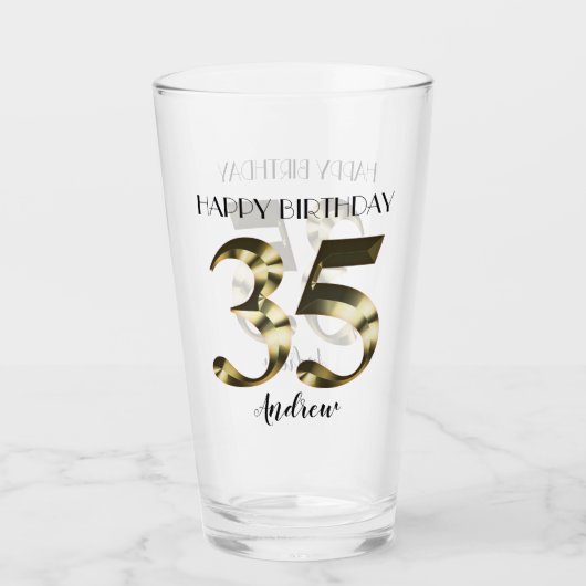 Verre 35e anniversaire d'or métallique (Devant)