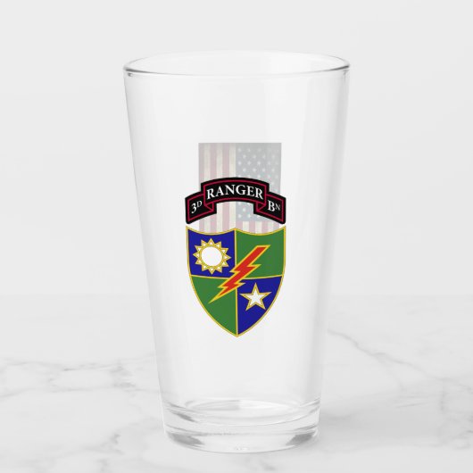 Verre 3e Bataillon - 75e Régiment de Rangers - Drapeau a (Devant)