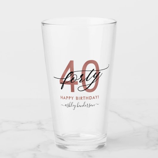 Verre 40e anniversaire Chic Parties scintillant Ombre (Devant)