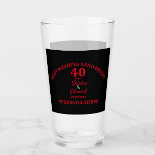 Verre 40e Anniversaire Ruby Cadeau Mariage : Personnalis