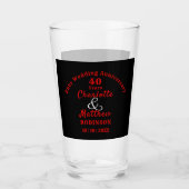 Verre 40e anniversaire Ruby Mariage cadeau personnalisé (Devant)