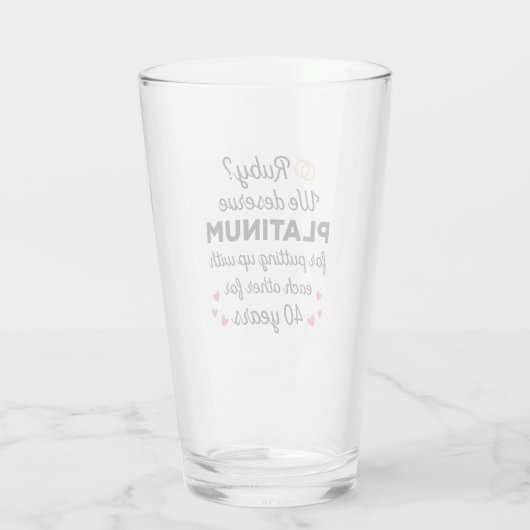 Verre 40ème anniversaire du Mariage I - Ruby Funny Coupl (Dos)