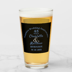 Verre 45e anniversaire Sapphire Mariage cadeau personnel