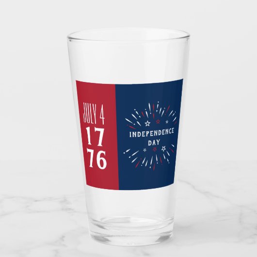 Verre 4 juillet 1776 Amérique USA Feu d'artifice de l'In (Devant)