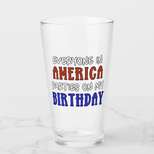 Verre 4 juillet Anniversaire drôle (Devant)