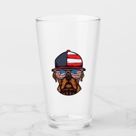 Verre 4 juillet boîte (Devant)