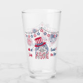 Verre 4 juillet Fête de l'Indépendance Aigle américain (Dos)