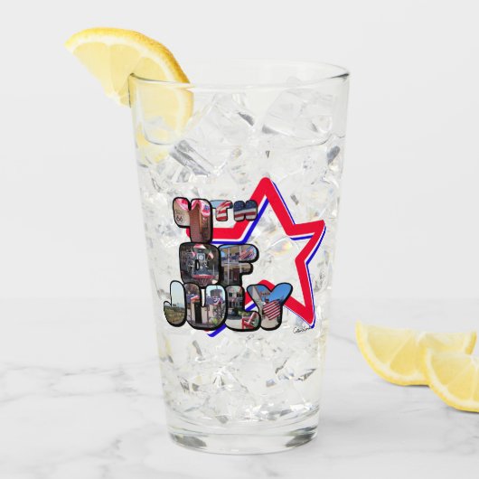 Verre 4 juillet Grande Lettre Star Glass (Devant glace)