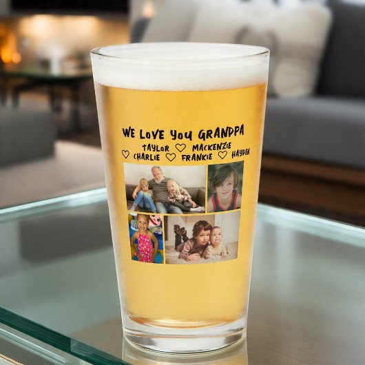 Verre 4 photo collage and personalized text photo gift