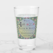 Verre 4e anniversaire du Mariage Floral (Dos)