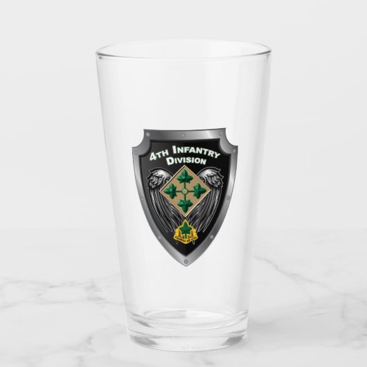 Verre 4e division d'infanterie, bouclier " tenace et loy (Devant)