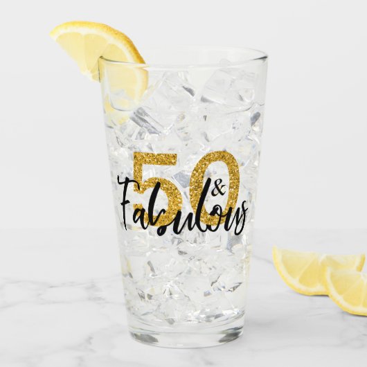 Verre 50 ans fabuleux 50e anniversaire fête (Devant glace)