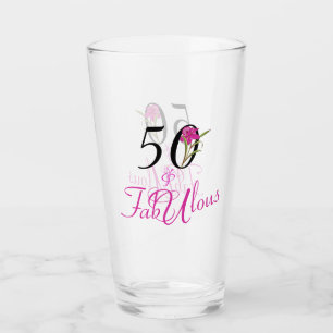 Verre 50 et Fabuleux anniversaire avec accent rose Fleur