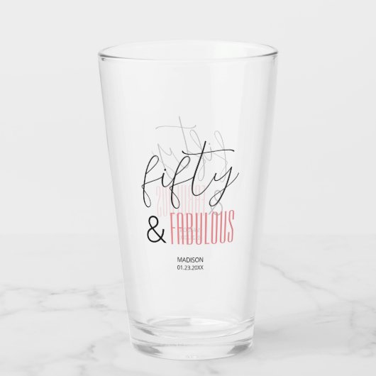 Verre 50 et fabuleux Custom 50e Anniversaire Script mode (Dos)