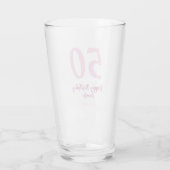 Verre 50e anniversaire ajouter nom date année rose rouge (Dos)