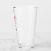 Verre 50e anniversaire ajouter nom date année rose rouge (Gauche)